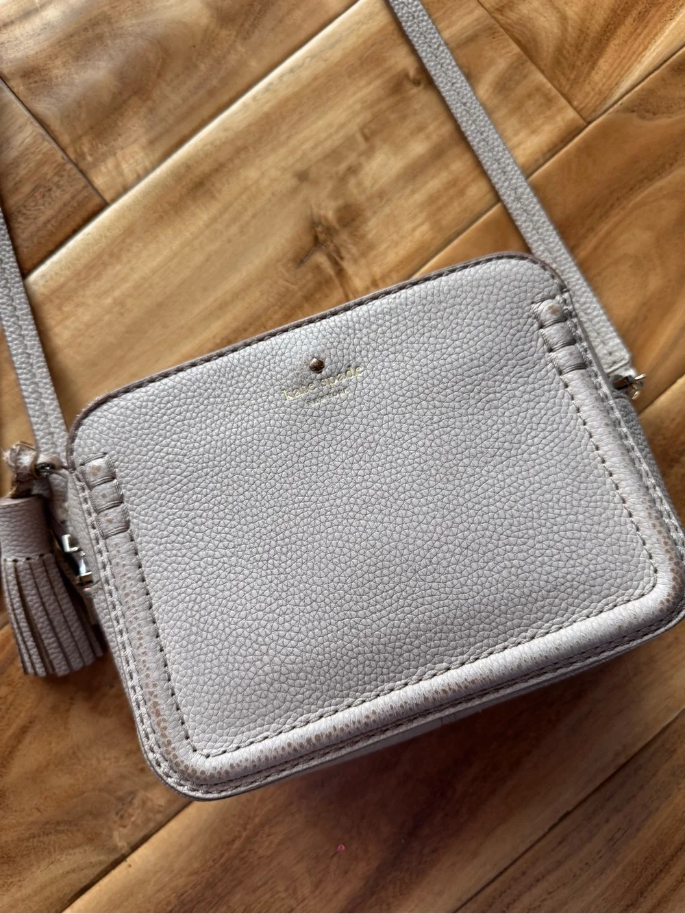 kate spade Pebbled Leather Crossbody Bag - Light Taupe